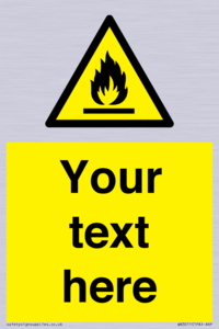 Custom flammable sign